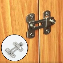 Stainless Steel Door Hasp Latch Lock Locking Device 4ea