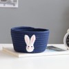 QUINTRA Small Braided Basket, Cute Blue Rope Basket, Cotton Basket,