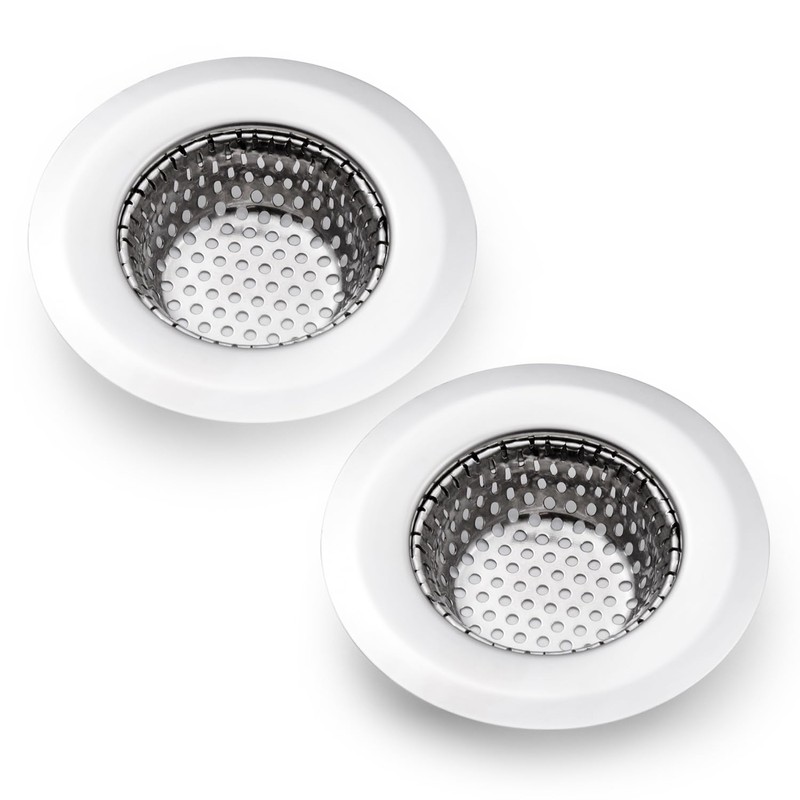 CORNERJOY 2PCS Bathtub Drain Strainer Cover - 2.84 inch Stainless