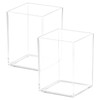 QWORK® Pack of 2 Acrylic Pen Holders, Brush Storage, Transparent