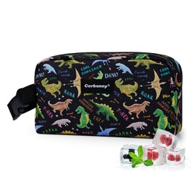 Cerbonny Small Cooler Bag Freezable Lunch Bag for Work School Travel,Small Lunch Bag,Small Insulated Bag For Kids/Adults,Freezer Lunch Bags,Mini Lunch Bag Fit For Yogurt,Suit for 3+(black dinosaur)