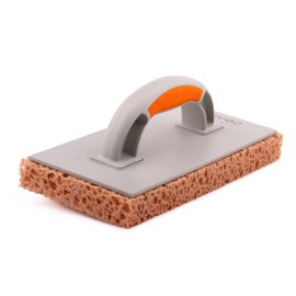 Mivos Tile Wash Board with 30 mm Hydro Sponge Coating - Coarse Pore - Brown - 280 x 140 mm - PU Grating Board with Hydro Sponge Pad - Tile Washing Sponge - Joint Sponge - Made in EU