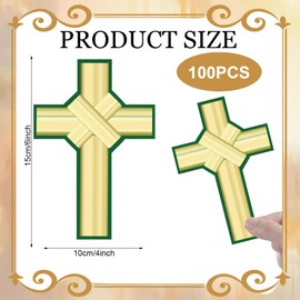 Sinload 100 Pcs Easter Religious Palm Leaf Prayer Bookmark 6 x 4 Inch Cross Bookmarks with Prayer on Back Inspirational Card Stock Bible Page Tracker for Christian Church Event, Youth Group, Classroom