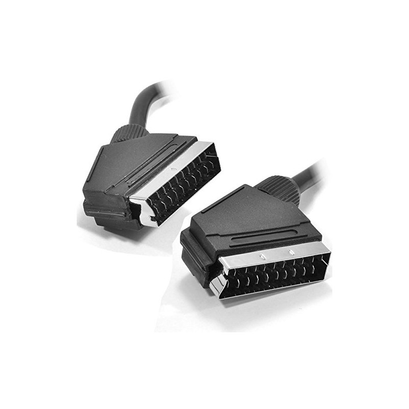 Black Round Scart Cable 21-Pin with Nickel-Plated Gold-Plated End 3