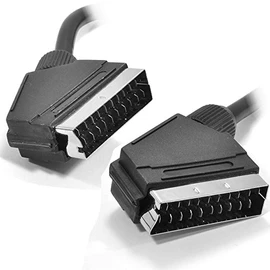 Black Round Scart Cable 21-Pin with Nickel-Plated Gold-Plated End 3 m [3 Metres/3 m]