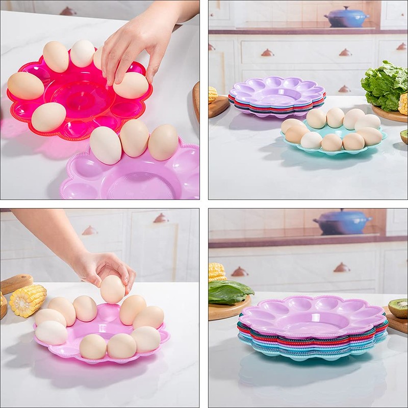 Deviled Egg Platter Compartment Round Plastic Deviled Egg Plate Reusable