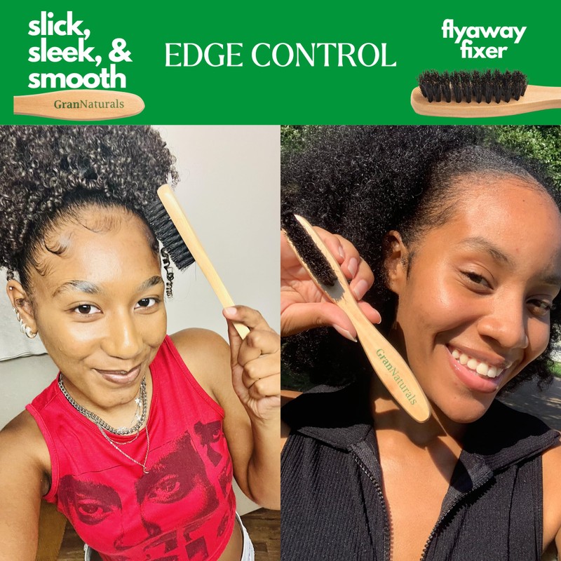 GranNaturals™ Teasing Boar Bristle Brush for Slicking Back Hair, Smoothing