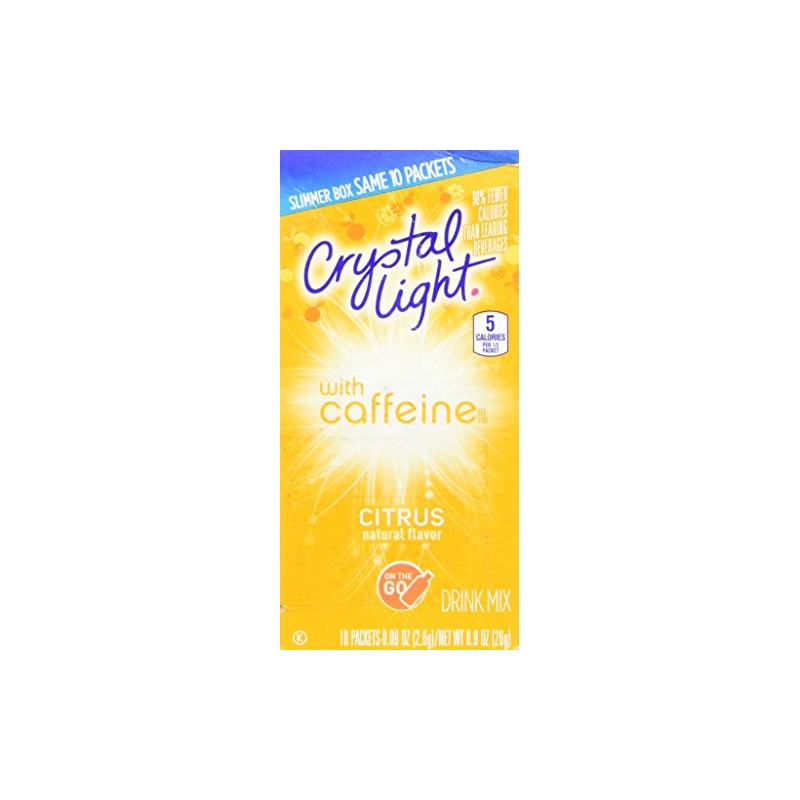 Crystal Light On The Go Citrus Caffeine, 10 Packets (Pack