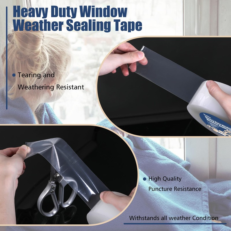 Breliter Heavy Duty Window Weather Sealing Tape - Transparent, 3