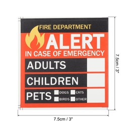 PATIKIL Emergency People and Pet Safety Locator Sticker 3x3, 10 Pack Fire Rescue Safety Decal for House Home Window Door