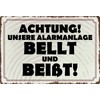 Tin Sign 20 x 30 cm Curved Achtung unsere Alarmanlage