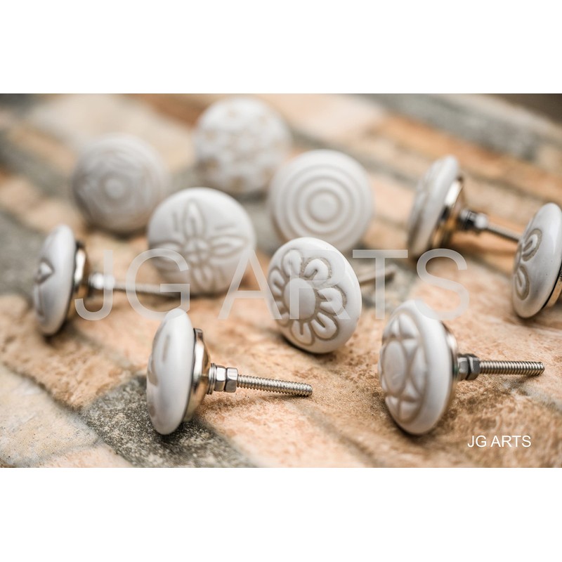 JGARTS 20 X Mix Vintage Look White Creame Creme Flower