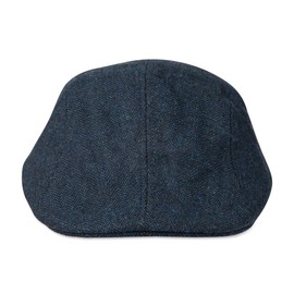 Haggar Men's Brushed Herringbone Flat Cap Ivy Hat, Navy