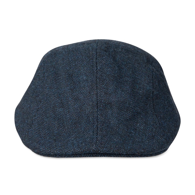Haggar Men's Brushed Herringbone Flat Cap Ivy Hat, Navy