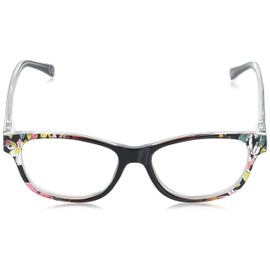 Sofia Vergara x Foster Grant Women's Linda Square Reading Glasses, Crystal Berry Gradient Fade to Floral Print at Endpieces, 52 mm + 1