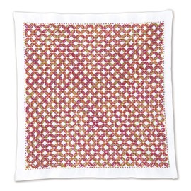 Olympus Thread Hitomezashi Sashiko Hana Fukin Kaku-Shippou Printed Fabric Embroidery Kit