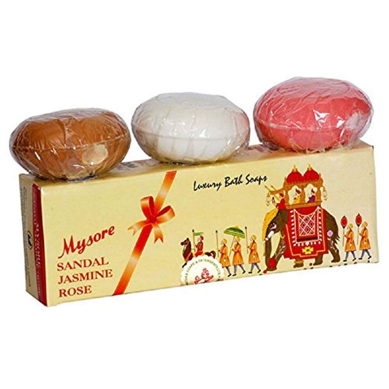 Mysore Sandal, Jasmine and Rose Bath Soaps 5.3oz Each