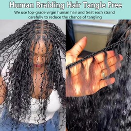 Human Braiding Hair Human Hair Braiding Hair Wet and Wavy 2 Bundles Curly Human Braiding Hair for Boho Braids Deep Wave Bulk Human Hair Bundles for Braiding Hair Extensions 100g 16 Inch