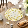 Artoid Mode Yellow Floral Daisy Bees Round Spring Placemats Set