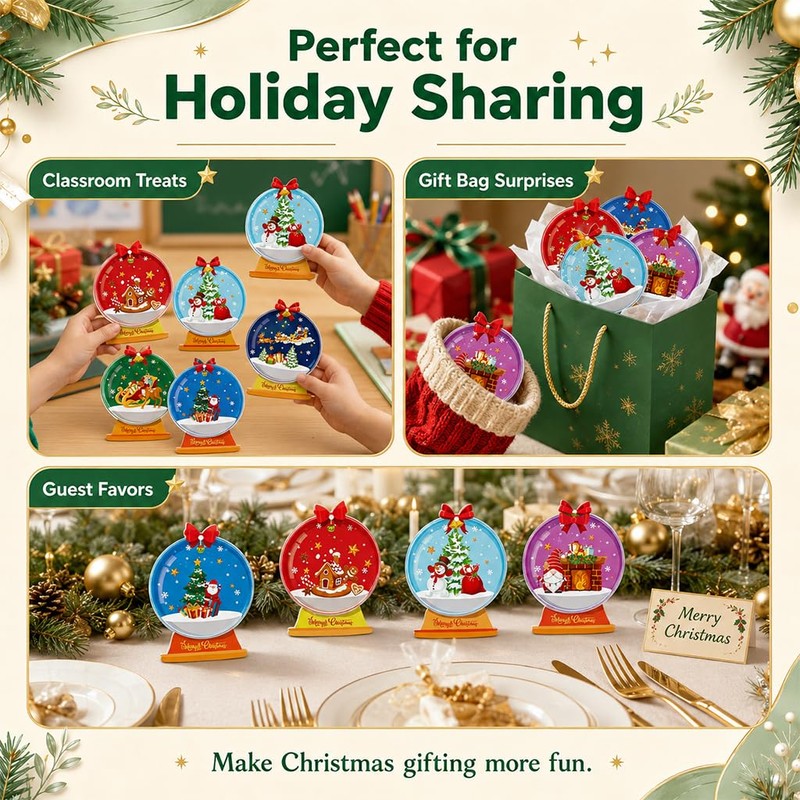 30 Pack Merry Christmas Candy Domes Holder Cards, Xmas Candy