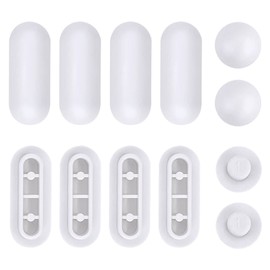 Toilet Seat Bumper, 12 Pieces Toilet Cot Bumpers, Replacement Rubbers Plastic Bumpers for Toilet Seats, Universal Toilet Seat Bumpers, White
