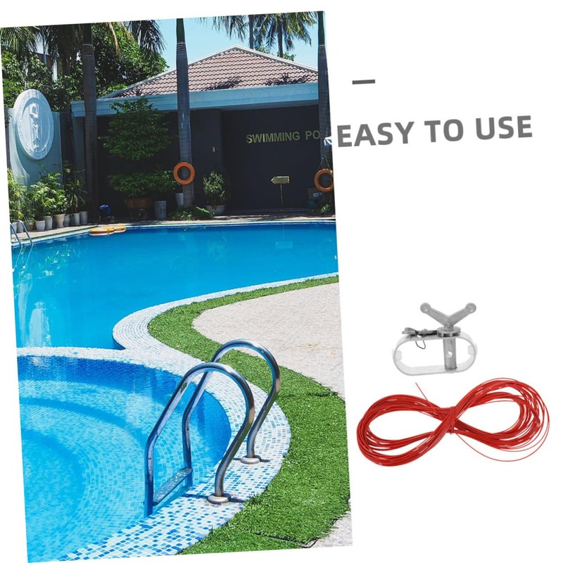 Levemolo 1set Heavy Duty Pool Cover Winch Kit Cable Self-Locking