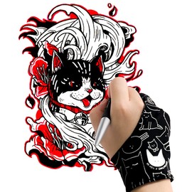 XP-Pen Anti-fouling Drawing Glove Free Size for Right Hand or Left Hand Two Finger Gloves for Graphics Drawing, Tablet, Pad and Art Creation (1/PCS)