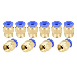PC10-03 Push to Connect Fittings, 10mm Tube OD x 3/8” G Thread, Straight Pneumatic Quick Fitting Air Line Connector,One Touch Hose Connector,Pneumatic Air Straight Fitting 20Pcs