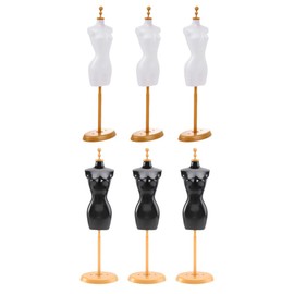iplusmile Dress Form Mannequin Stand- 15cm Doll Dress Form Display Rack- Doll Dress Clothes Mannequin, Small House Accessory (6pcs)