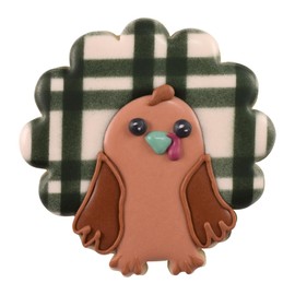 R & M International 8023 Turkey Shaped Tinplated Steel Cookie Cutter, 3.5", Gift Tag Carded