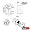 SOTECH Darina Sliding Door Handles, Diameter 65 mm, Brushed Stainless