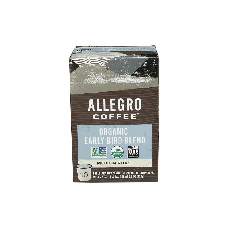 Allegro Coffee, Coffee Early Bird Blend Pods Organic 10 Count,
