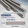 Dayalo Pack of 12 M10 threaded rods, threaded rod M10