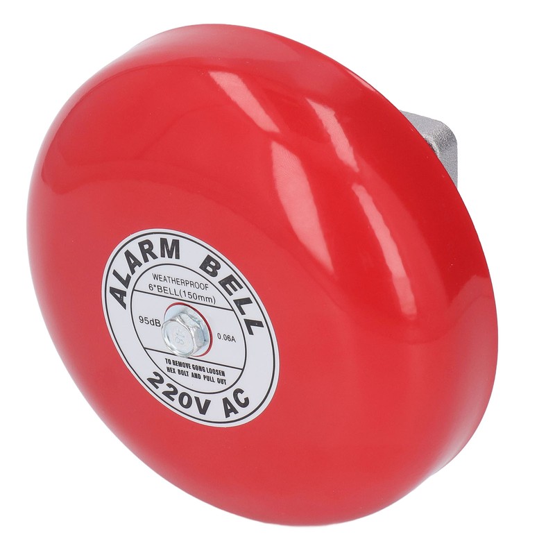 Fire Alarm Bell Electric Metal Round 6in 95db 220V Accessory