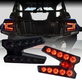 LitMiRaCle LED Tail Light Compatible with 2020-2023 Kawasaki Teryx KRX KRF 1000, Smoked Rear Brake Light Tail Lamp Assembly Accessories Replace OEM# 23024-0005, 2PCS