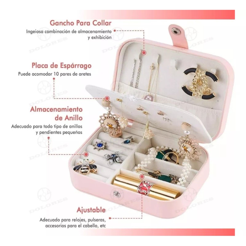 Dolores Caja De Joyería Pulseras Anillos Portátil Organizador Joyas