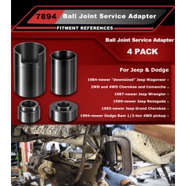 Camoo for Jeep & Dodge Ball Joint Service Adapter 7894, 4PCS Upper and Lower Ball Joint Press Service Adapter Set Ball Joint Removal and Install Tool