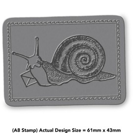 'Postage Stamp Snail' Rubber Stamp - Unmounted Design for Crafting & Scrapbooking, A8 (RS00042391)