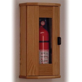 Pemberly Row Contemporary 10 lbs Fire Extinguisher Cabinet in Light Oak