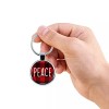 Peace Christmas Red Plaid Pocelain Keychain with Epoxy Dome and