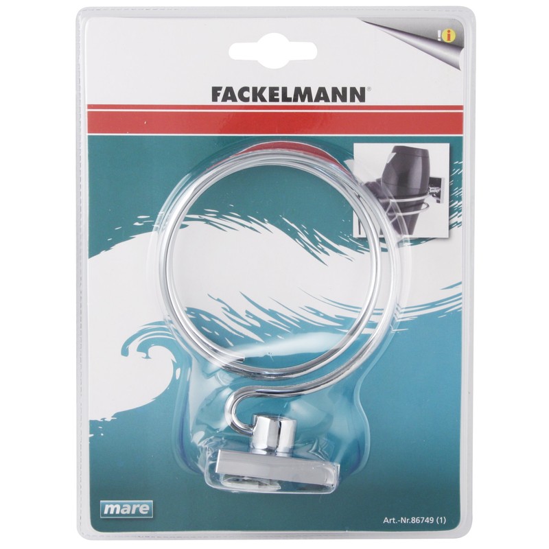 Fackelmann Haartrockner-Halter MARE, verchromter Fönhalter, Wandhalter (Farbe: Silber), Menge: 1