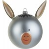Alessi Asinello Weihnachtsbaumkugel aus mundgeblasenem Glas, Handdekoriert, 1er Pack, 9,0