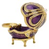 Hapivida Enamel Faberge Egg Jewellery Box, Purple Rhinestone Jewellery Box,