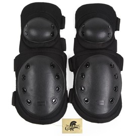 CarthageKing Elbow Knee Pat Set Survival Game Outdoor Sports (Black))