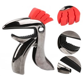 Guitar Capo for Acoustic and Electric Guitars, Alloy Bird Shape Acoustic Guitar Capo, Capo for 6 String Guitars, Bass,Mandolin, Ukulele Metal Capo Acoustic Capo Guitar Clamp(Bright Black)