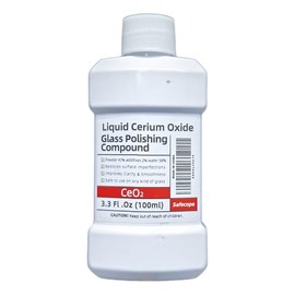 3.3 fl oz (100 ml) Cerium Oxide Glass Polishing Solution - For removing: oil films, water spots, swirls, water stains, windshield wiper marks, minor scratches & effectively cleaning glass surfaces.
