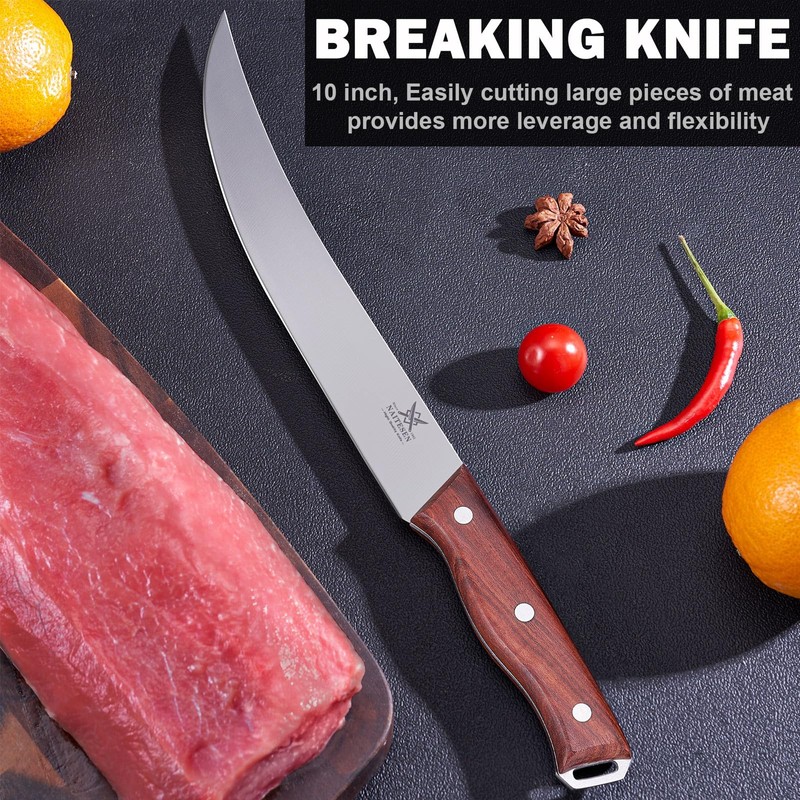 Naitesen 3PCS Professional Butcher Knives Set, BBQ Brisket Beef Slicing