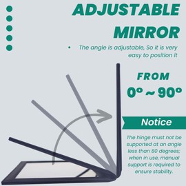 QEAHZ Adjustable Vitrectomy Mirror - Large Size, Face Down Mirror, Watch TV During Eye Surgery Recovery