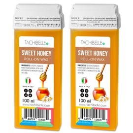 TACHIBELLE ROLL-ON wax, body Hair Removal Wax Cartridge, for Professional or Home uses Made In Italy (Sweet Honey, 2 Count)