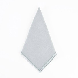 Fennco Styles Classic Stonewashed with Fringe Border 100% Linen Cloth Napkins 20" W X 20" L, Set of 4 – Blue-Grey Soft Dinner Napkins for Banquet, Wedding, Special Events and Home Décor
